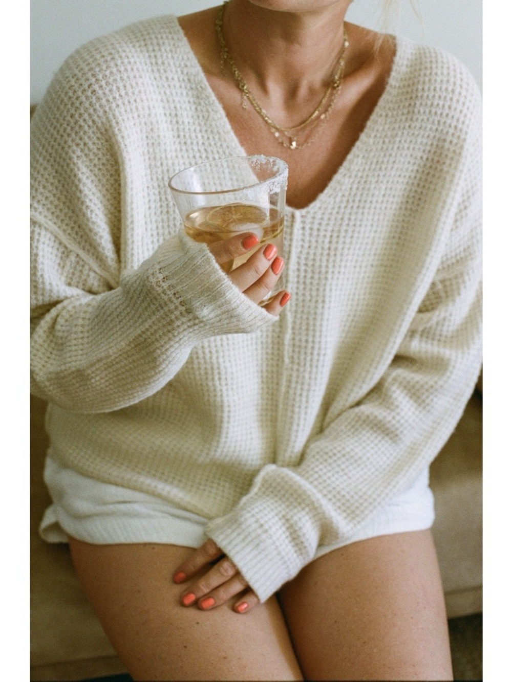 Solai the Label Oatmeal-Colored Knit Sweater